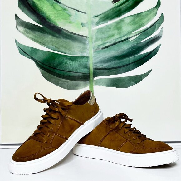 UGG Alameda Lace Up Chestnut/Gold Low Top Suede Sneaker Size 11 - Picture 1 of 15